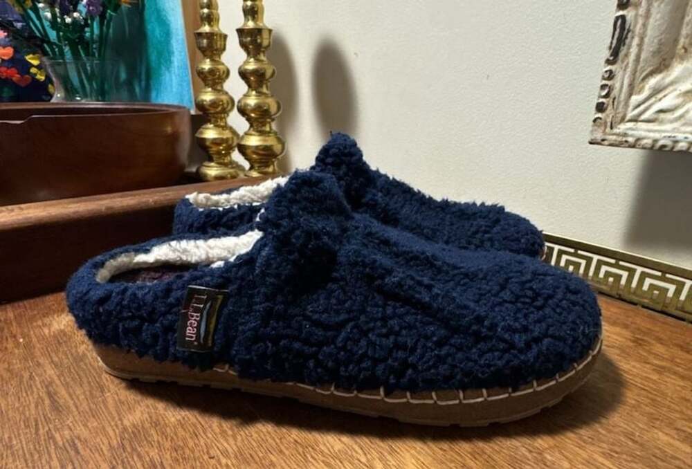 L.L. Bean Sherpa Fleece Slip-On Slippers Size 8 Medium Navy Blue